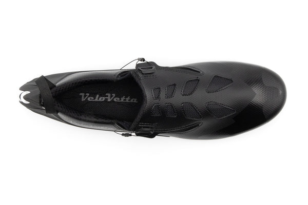 VeloVetta Black Cycling Shoe top