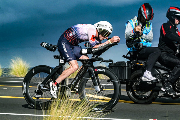 Jason West riding in the Ironman Championship Kona in VeloVetta Cycling Shoes