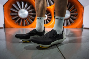 VeloVetta prototype cycling shoes in the wind tunnel vs. Specialized, Shimano and Bontrager test results.